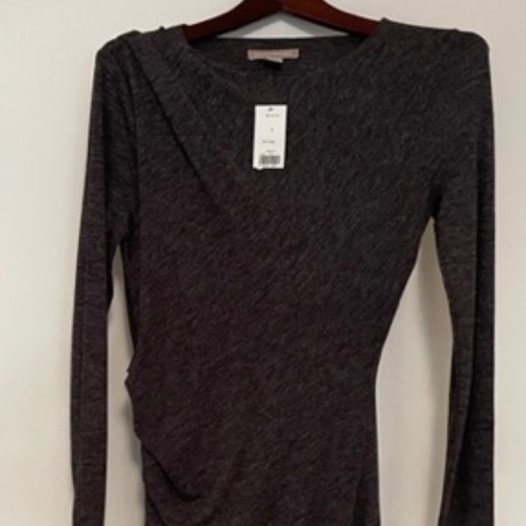 NWT Jersey Ruched Grey Jersey Dress - Banana Republic - Picture 1 of 6